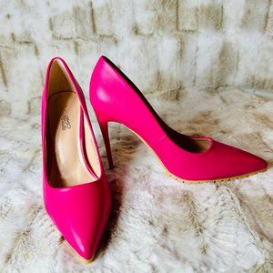 Pretty In Pink Matte High Heel Lug Sole Pump Shoes